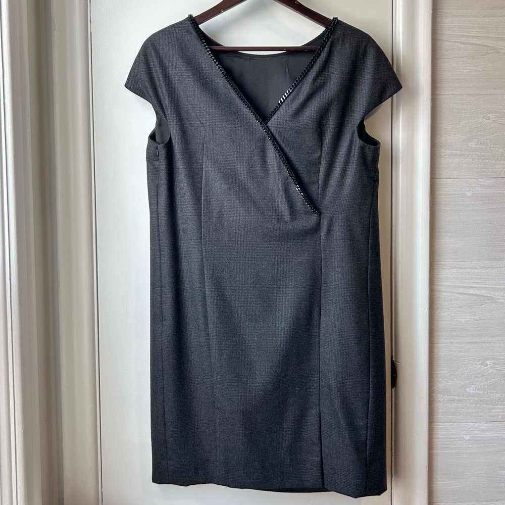 AKRIS Wool Dress w/Chain Trim